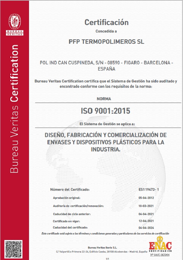 CERTIFICADO ISO 9001-2015 ESPAÑOL